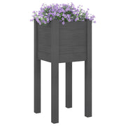 Vidaxl plantenbakken 2 st 31x31x70 cm massief grenenhout grijs - afbeelding 3