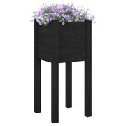Vidaxl plantenbak 31x31x70 cm massief grenenhout zwart - afbeelding 3