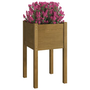 Vidaxl plantenbakken 2 st 40x40x70 cm massief grenenhout honingbruin - afbeelding 3