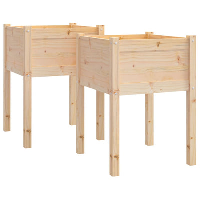 Vidaxl plantenbakken 2 st 50x50x70 cm massief grenenhout