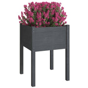 Vidaxl plantenbakken 2 st 50x50x70 cm massief grenenhout grijs - afbeelding 3