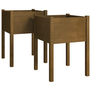Vidaxl plantenbaken 2 st 50x50x70 cm massief grenenhout honingbruin - afbeelding 2