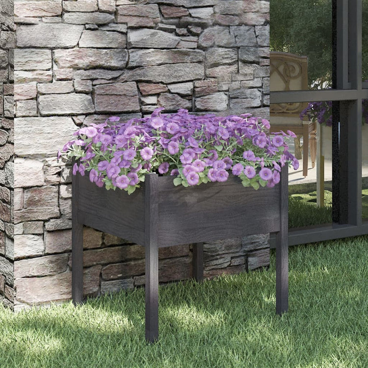 Vidaxl plantenbak 70x70x70 cm massief grenenhout grijs