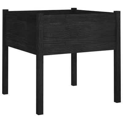 Vidaxl plantenbak 70x70x70 cm massief grenenhout zwart