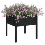 Vidaxl plantenbakken 2 st 70x70x70 cm massief grenenhout zwart - afbeelding 3