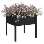 Vidaxl plantenbakken 2 st 70x70x70 cm massief grenenhout zwart - afbeelding 3