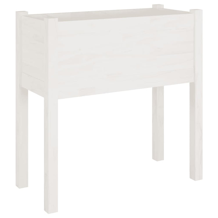 Vidaxl plantenbak 70x31x70 cm massief grenenhout wit