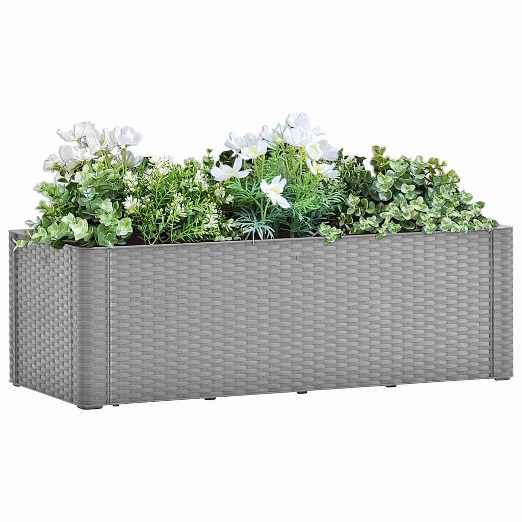 Vidaxl plantenbak verhoogd met bewateringssysteem 100x43x33 cm grijs