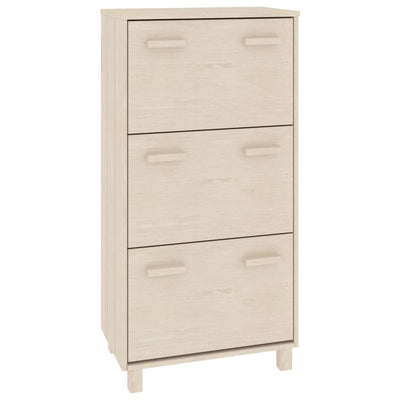 Vidaxl schoenenkast hamar 59,5x35x117 cm grenenhout honingbruin