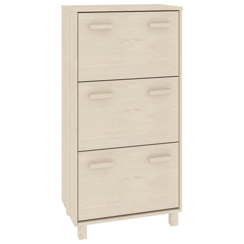 Vidaxl schoenenkast hamar 59,5x35x117 cm grenenhout honingbruin