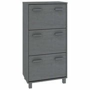 Vidaxl schoenenkast hamar 59,5x35x117 cm grenenhout donkergrijs - afbeelding 2