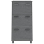 Vidaxl schoenenkast hamar 59,5x35x117 cm grenenhout donkergrijs - afbeelding 3