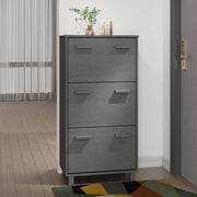 Vidaxl schoenenkast hamar 59,5x35x117 cm grenenhout donkergrijs - afbeelding 1