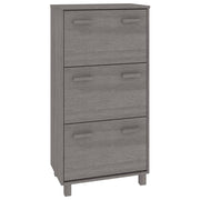 Vidaxl schoenenkast hamar 59,5x35x117 cm massief grenenhout lichtgrijs - afbeelding 2