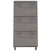 Vidaxl schoenenkast hamar 59,5x35x117 cm massief grenenhout lichtgrijs
