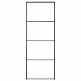 Vidaxl schuifdeur 76x205 cm mat esg-glas en aluminium zwart - afbeelding 2