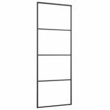 Vidaxl schuifdeur 76x205 cm mat esg-glas en aluminium zwart - afbeelding 3
