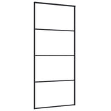 Vidaxl schuifdeur 90x205 cm mat esg-glas en aluminium zwart - afbeelding 3