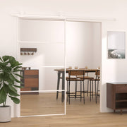 Vidaxl schuifdeur 102,5x205 cm esg-glas en aluminium wit - afbeelding 1