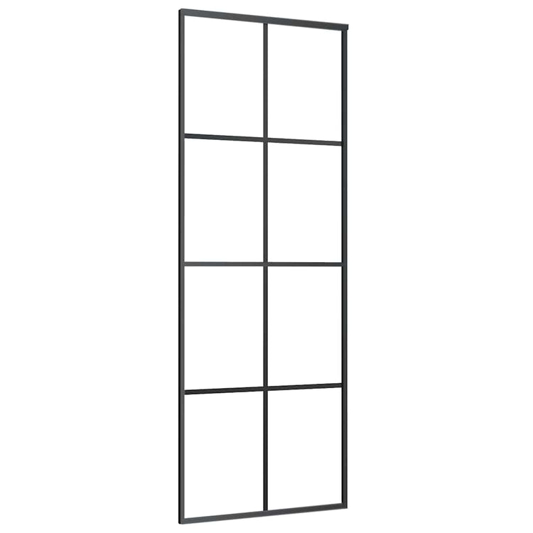 Vidaxl schuifdeur 76x205 cm esg-glas en aluminium zwart