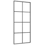 Vidaxl schuifdeur 90x205 cm esg-glas en aluminium zwart - afbeelding 2