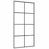Vidaxl schuifdeur 102,5x205 cm esg-glas en aluminium zwart - afbeelding 2