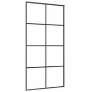 Vidaxl schuifdeur 102,5x205 cm esg-glas en aluminium zwart - afbeelding 2