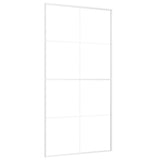 Vidaxl schuifdeur 102,5x205 cm esg-glas en aluminium wit - afbeelding 2