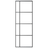 Vidaxl schuifdeur 76x205 cm esg-glas en aluminium zwart - afbeelding 3