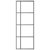 Vidaxl schuifdeur 76x205 cm mat esg-glas en aluminium zwart - afbeelding 3