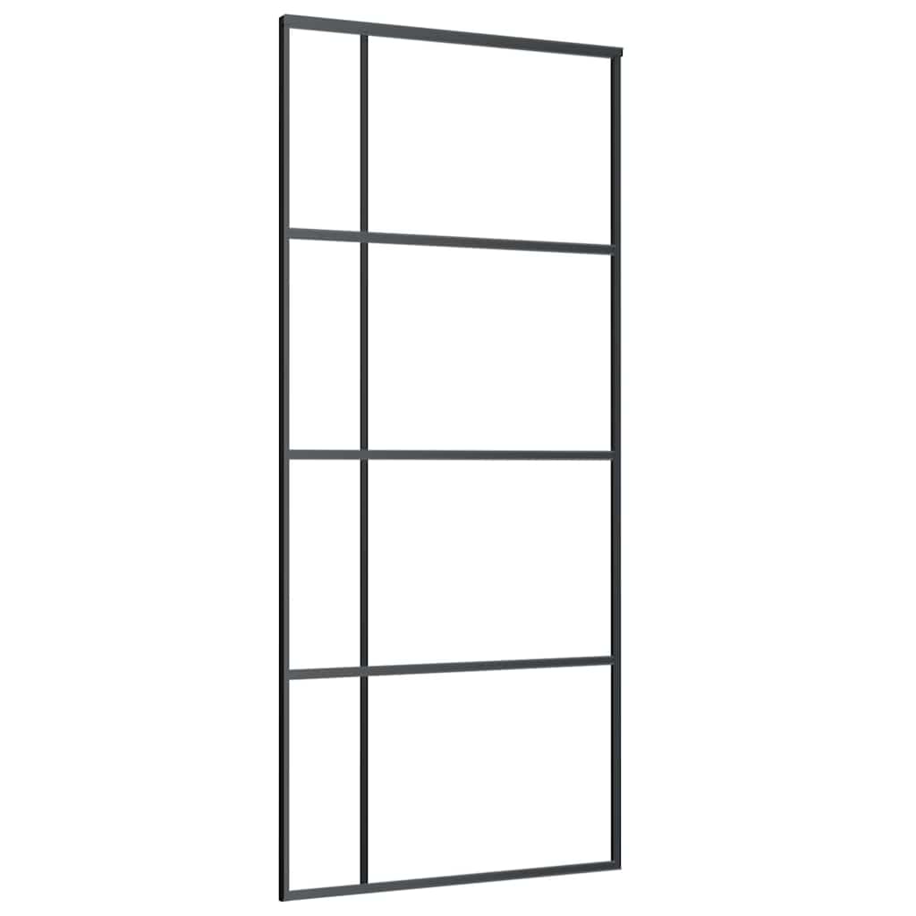 Vidaxl schuifdeur 90x205 cm esg-glas en aluminium zwart