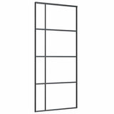 Vidaxl schuifdeur 90x205 cm mat esg-glas en aluminium zwart - afbeelding 2