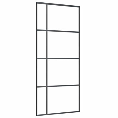 Vidaxl schuifdeur 90x205 cm mat esg-glas en aluminium zwart
