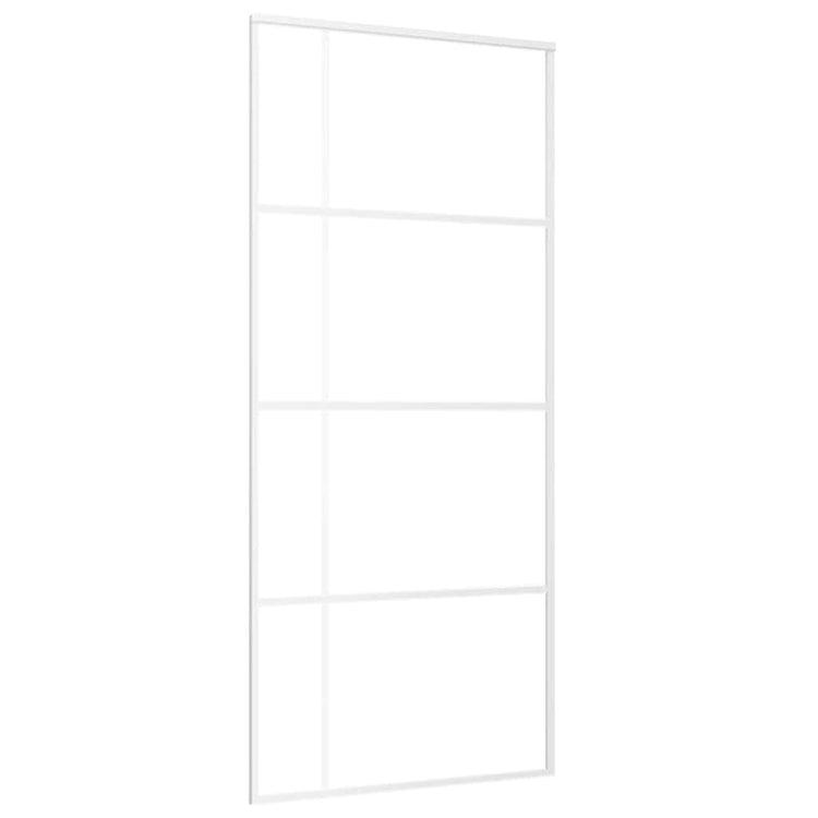 Vidaxl schuifdeur 90x205 cm mat esg-glas en aluminium wit