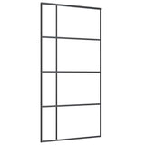 Vidaxl schuifdeur 102,5x205 cm esg-glas en aluminium zwart - afbeelding 2