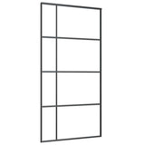 Vidaxl schuifdeur 102,5x205 cm mat esg-glas en aluminium zwart - afbeelding 2