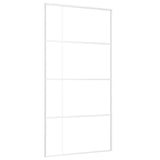 Vidaxl schuifdeur 102,5x205 cm mat esg-glas en aluminium wit - afbeelding 2