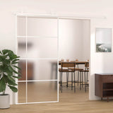 Vidaxl schuifdeur 102,5x205 cm mat esg-glas en aluminium wit - afbeelding 1