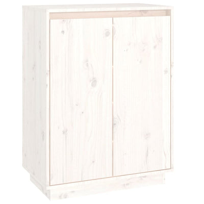 Vidaxl schoenenkast 60x35x80 cm massief grenenhout wit