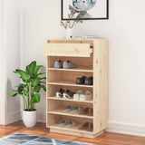 Vidaxl schoenenkast 60x34x105 cm massief grenenhout - afbeelding 3