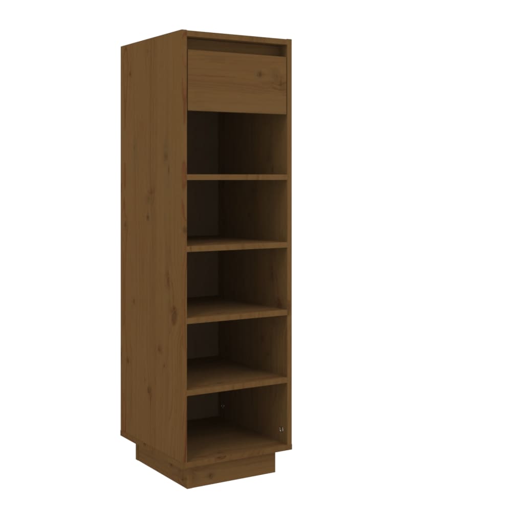 Vidaxl schoenenkast 30x34x105 cm massief grenenhout honingbruin