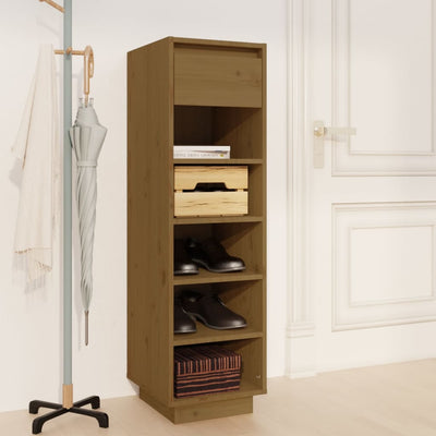 Vidaxl schoenenkast 30x34x105 cm massief grenenhout honingbruin
