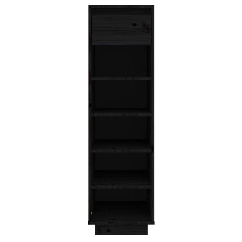 Vidaxl schoenenkast 30x34x105 cm massief grenenhout zwart