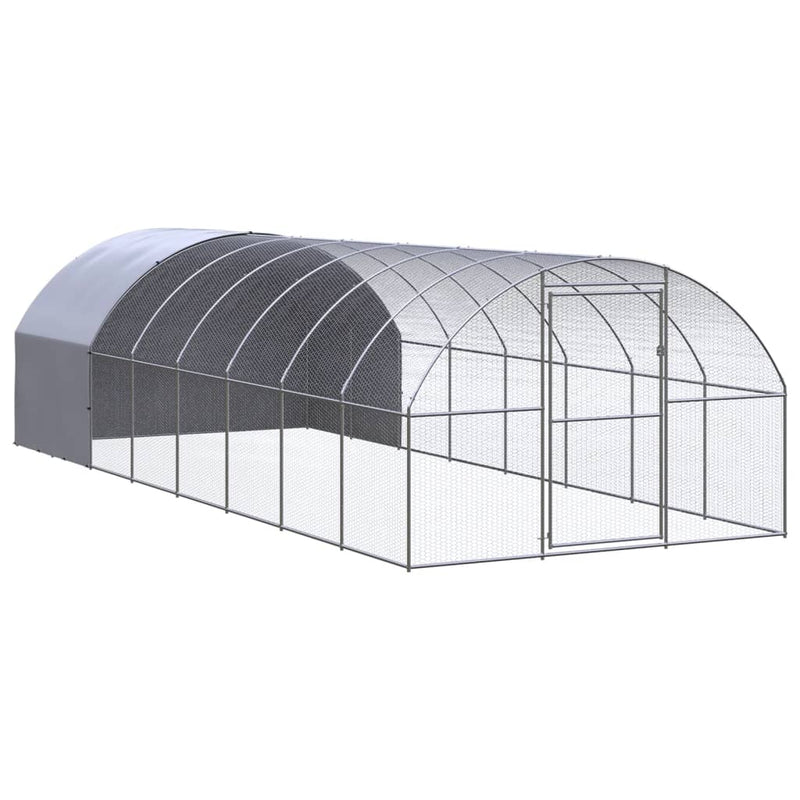 VidaXL Kippenren 3x8x2 m gegalvaniseerd staal