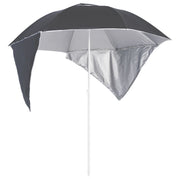 Vidaxl strandparasol met zijwanden 215 cm antracietkleurig - afbeelding 1