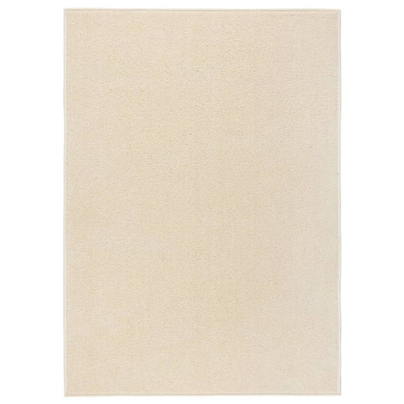 VidaXL Vloerkleed kortpolig 140x200 cm crèmekleurig