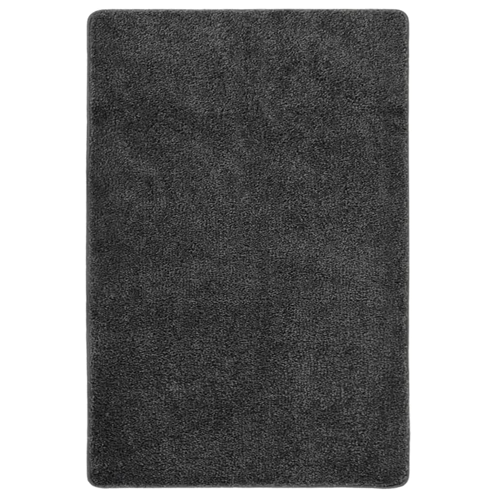 Vidaxl vloerkleed shaggy anti-slip 140x200 cm donkergrijs