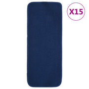Vidaxl trapmatten 15 st anti-slip rechthoekig 60x25 cm marineblauw - afbeelding 1