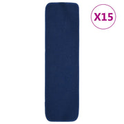 Vidaxl trapmatten 15 st anti-slip rechthoekig 75x20 cm marineblauw - afbeelding 1