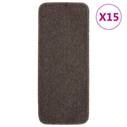 Vidaxl trapmatten 15 st anti-slip rechthoekig 60x25 cm bruin - afbeelding 1